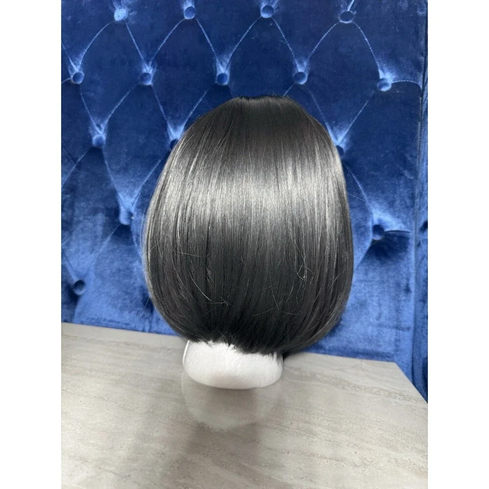 Vacation Synthetic Black Bob Wig with Bangs for Women Daily Use Cosplay Party